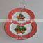Christmas Ceramic Plates With Steel Layer,Porcelian Plates With Decal