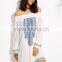 off shoulder smocking mini dress digital printing new design latest western dress patterns for girls