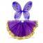 Wholesale New Style Girls Butterfly Fairy Wings with glitter Tutu Sets