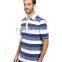 Custom cheap blue striped polo shirts for mens slim fit