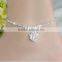 fashion strass crystal heart anklet bracelet bling bling crystal cupchain anklets bridemaids jewelry for wedding gifts