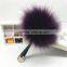 Hot Sales Fashion Faux Fur Hair Ball Keychain Fur Plush HandBag Pendant Charm Soft Ball Car Key Ring For Girls