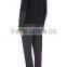 Black rib-knit virgin wool zip-front hoodie styled with tech-fabric elbow patches