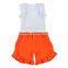 2017 clothing sets children toddler girl clothing white shirts ruffle shorts baby outfit