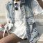 Runwaylover 5069 Chic Sexy Torn Ripped Denim Jacket Vest