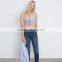 Floral chiffon cami crop top new design girl's fashion bralette