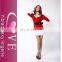 Mature Women V-neck Short Skirt Santa Costume Christmas Fashion Dress Wear Dress China Wholesale