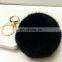 9cm large genuine rabbit fur pompom key chain wholesale China fur pompom key chain