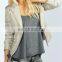 CHEFON Ruched Sleeve Woven Blazer CBHB0006