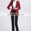 Fashion Wine Red Women Blazer Professional Business Top Pant Suit for Office Lady