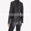 casual black locomotive style jacket double peplum faux leather fashion office winter lady jacket