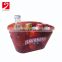 customized red color clear plastic ice bucket with handle