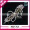 Cheap Silver Plated Bowknot Shape Rhinestone Hair Clips ornament for Girls