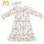 Boho Style Long Sleeve Floral Skull Ruffle Baby Girl Casual Dress