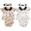 Summer Baby Girl Clothes Set Toddler Newborn Short Sleeve Bodysuit Tops Dot Shorts Headband Outfit Clothing 0-24M Baby Clothing