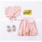 2019 summer girls striped floral tops tshirt & kids cotton skirts 2pc set free ship