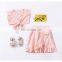 2019 summer girls striped floral tops tshirt & kids cotton skirts 2pc set free ship