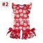 Baby Boutique Cotton Rompers Toddler Girl Spring Summer Flutter Sleeve Baseball Football Print Jumpsuit