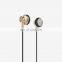 High  quality mega  bass metal  flat -ear  3.5mm  earphone