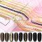 Flat Shape Metal Nail Chain Gold Black Decorations Snake Chain Bone DIY 3D Vintage Nail Art Rhinestones Accessories