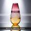 Wholesaler Handmade High Quality Glass Vase Pink Yellow Color Fade Flower Decorative Clear Home Decoration