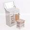 3-Drawer Shabby Chic Dressing Table Set Dresser with Folding Mirror & Floral Stool