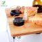 Portable and Foldable Wine and Snack Table for Picnic Outdoor on The Beach Park or Indoor Bed for 4 positions