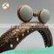 Love deep bronze purse semicircle metal frame with two white beads