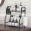 Bathroom Counter Organizer Rack With Toiletries Basket,Two Tier Stainless Steel Toothpaste Holder