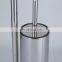 Household Cleaning Bathroom Stainless Steel Mirror Finish Thick Bottom Stand Paper Roll Toilet Brush And Holder