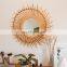 Handmade Spiral Sun Flower Boho Round Rattan Mirror Home Decoration Decor Bedroom Cheap WHolesale made in Vietnam