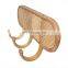 Hot Sale Wall Hooks, Rattan Coat Hanger Wall Mounted Clothes Hanger with Ratan coat Rack Wholesale