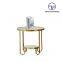 Wholesale Home Furniture gold stainless steel End Side Table with marble Base for the living Room Rectangle marble Side Table