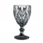 Grey Colored  Drinking Type And Wine Glass Different Embossed Pattern Glass Goblet