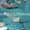 Blue and Green Hydrophobic Wood Pulp Laminated Spunlace for Surgical Gown Garment