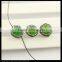 LFD-0087B Natural Aquamarine Gemstone Loose Beads, Round Ball Shape Beads, with Crystal Rhinestone Paved Druzy Connector Jewelr