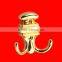 Furniture Zinc Alloy Clothes Hooks Golden Plated Robe Hook