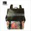 Best selling beautiful image flower printing leather strap backpack bag