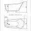 Sunzoom cUPC bathtub with feet,bathtub-with-four-legs,clawfoot tub