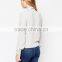 Clothing Long Sleeve V Neck Casual Lady Blouse Fashion Design