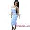 Fashion Wholesale Plus White Crossover Straps Floral Womens Lace Dress