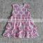 New style infant girl's cotton ruffle floral print little kids romper for wholesale