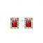 large red crystal surrounded by clear microset crystals necklace and earring