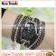 Colorful Hawaii style women's watches long metal chain bracelet watch