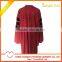 Hot Sell Red Graduation Gown With Black velvet