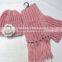 Beautiful women's winter knit pink flower hat and scarf sets