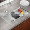48" Handmade Stainless Steel Double Bowl Kitchen Sink With Drainboard Top Mount 16 Gauge 11646D
