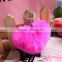 10cm Rabbit Fur Heart Shape Ball PomPom Cell Phone Car Fur Key Chain