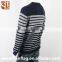 Mens V Neck Long Sleeve Pullover Stripes 100%cotton Fashion Knitted Sweater Made in China