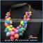 New fashon women exaggerate trendy mixcolor beaded costume necklace wholesale